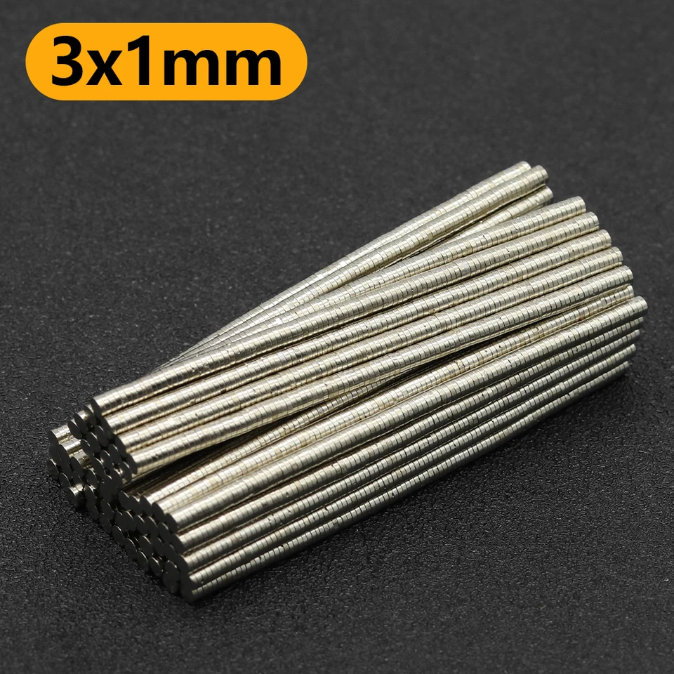 20 ~ 2000ks 3 mm x 1 mm N35 Silné trvalé magnetické imány Disk Ndfeb Round Magnet Super výkonné neodymiové magnety 3x1