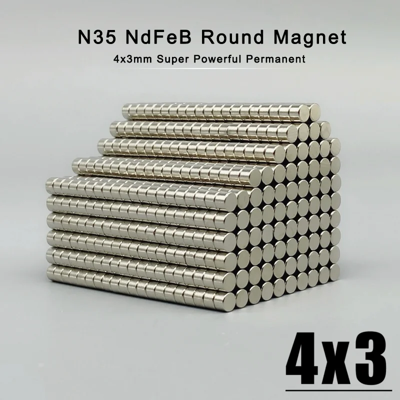 20 ~ 2000ks 4x3 mm Malé kruhové magnety 4mmx3mm n35 Neodymium magnet silná dia 4x3mm permanentná NDFEB magnety 4*3 mm