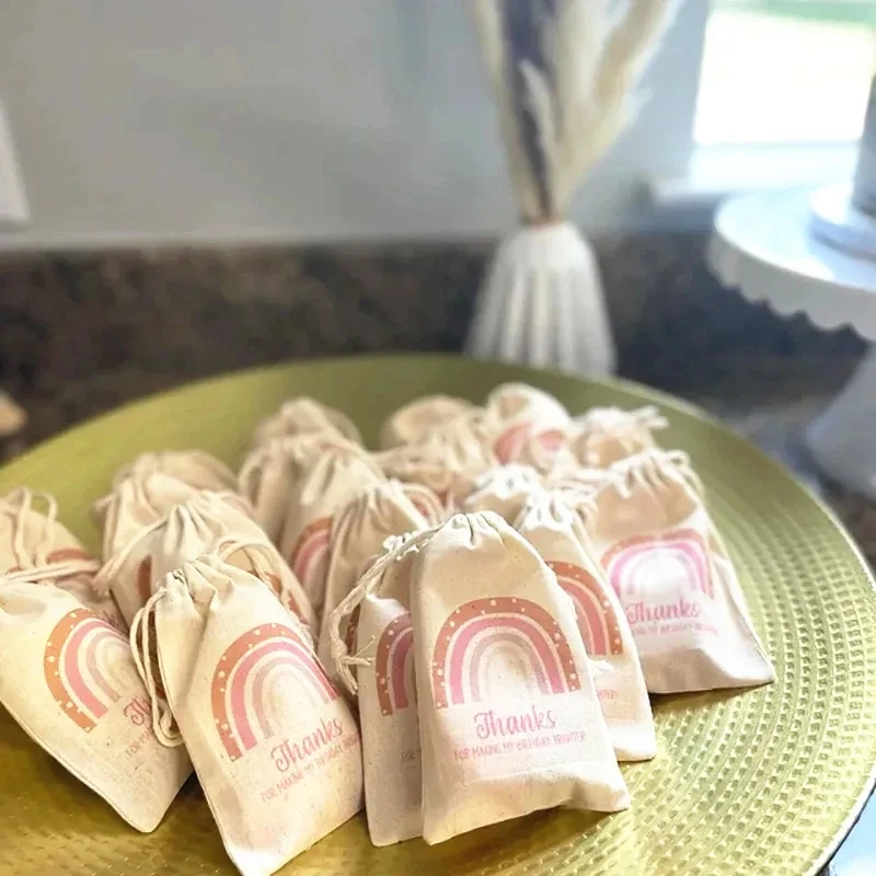 20 Ďakujem, že si urobil moje narodeniny svetlejšie darčekové tašky Candy Di Girl Princess Boho Rainbow Unicorn Birthday Party Dekorácie
