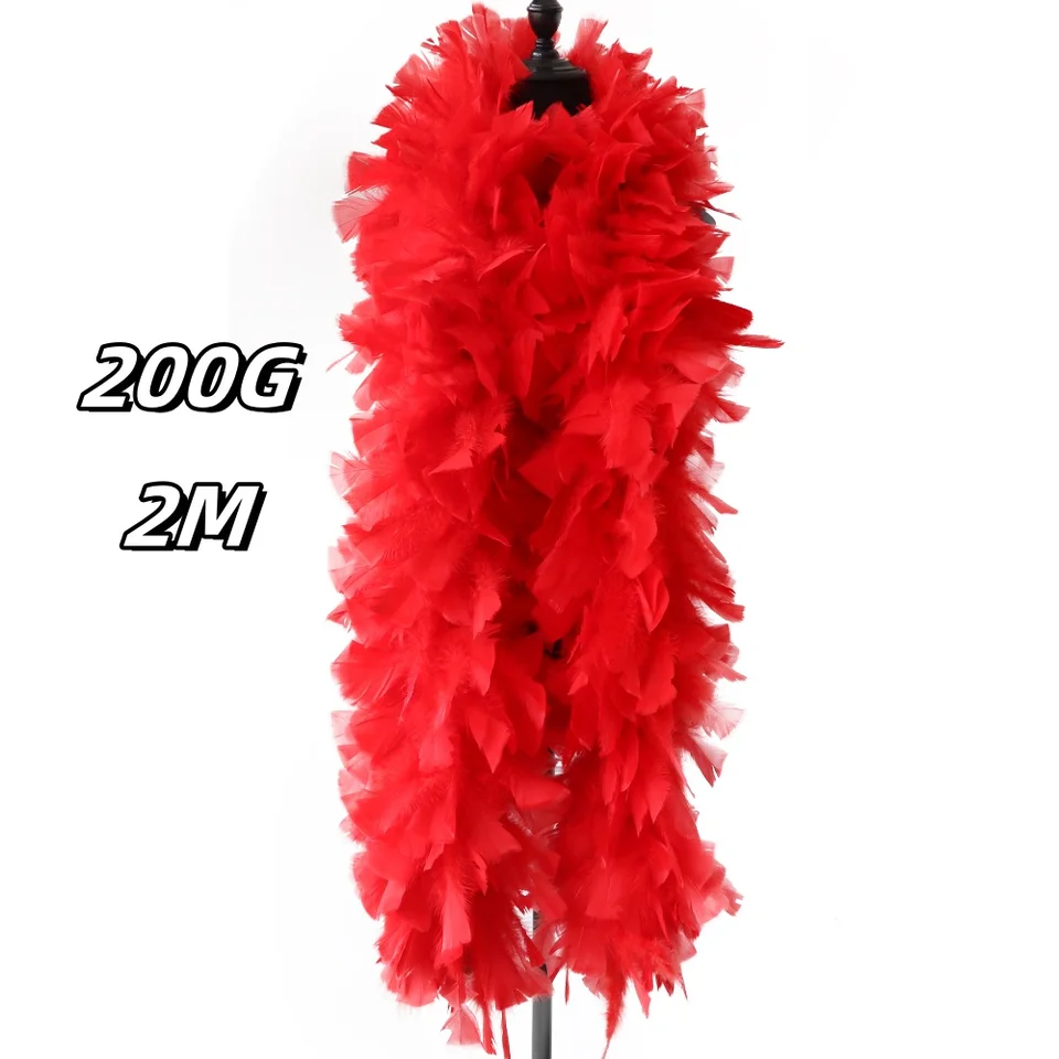 200 gramov ružové morčacie perie Boa 2 metre Marabou Plumes Claf pre remeselné doplnky vianočné stromčeky Decoration Plume