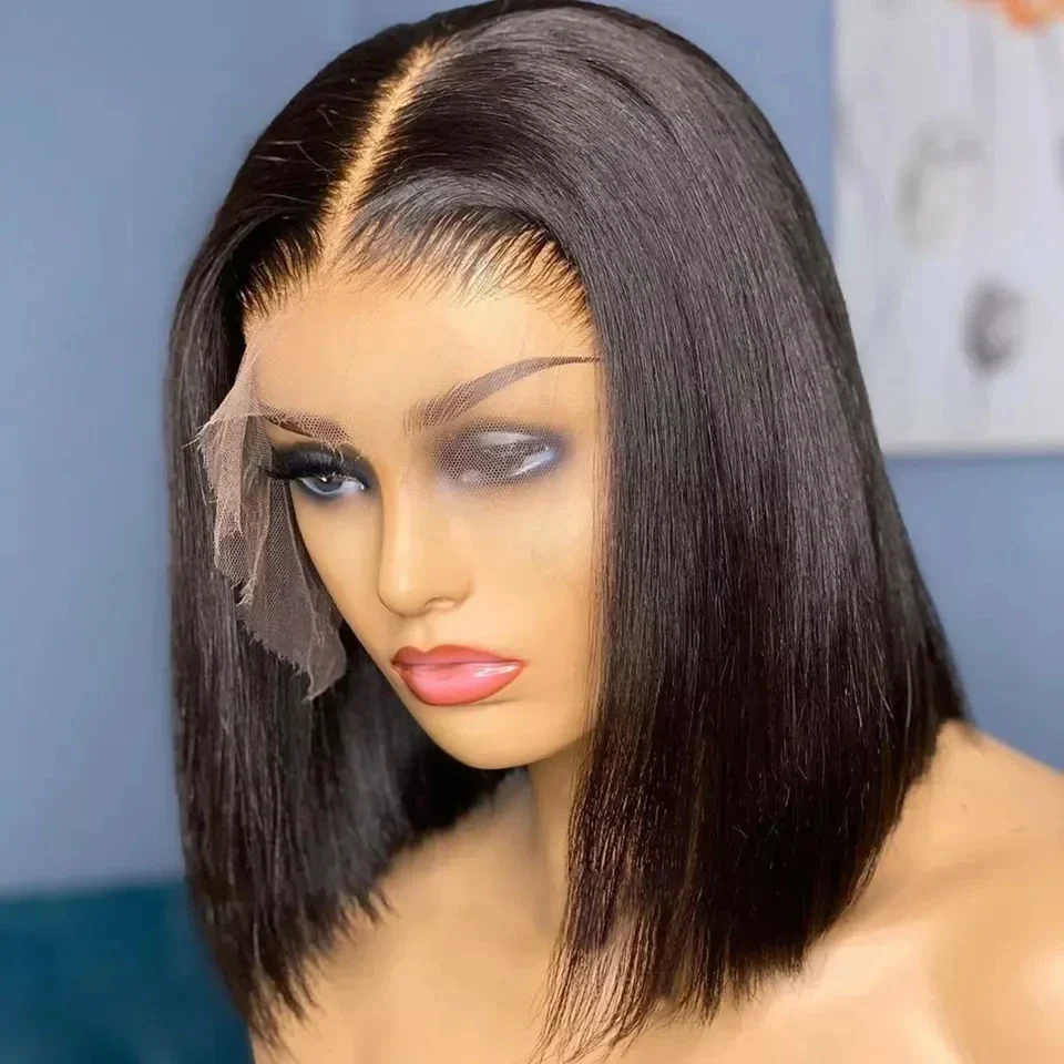 200% hustota 5x5 Priame uzáver HD čipky Parochne Human Human Hover pre ženy uzáver 4x4 vopred vytrhnuté bez glue bez parochní pripravené na nosenie