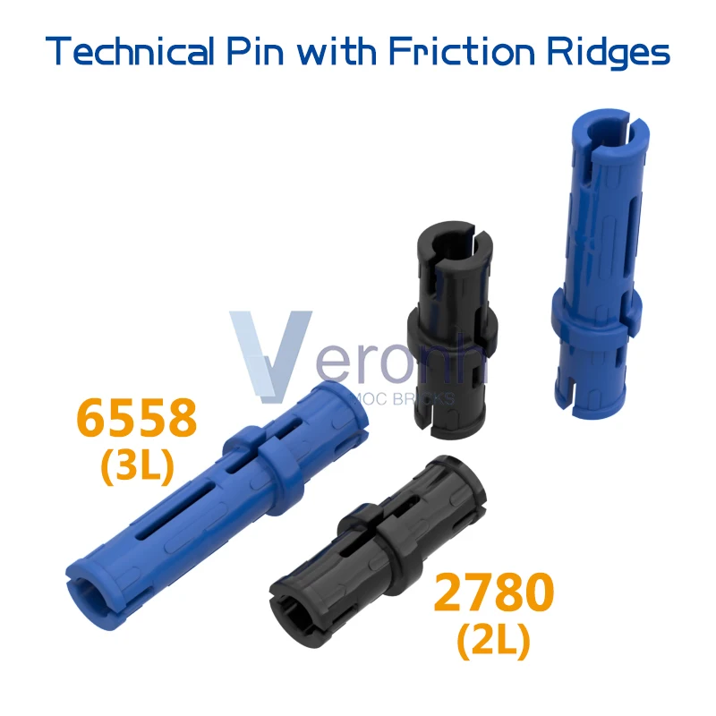 200 ks Technical 2L 3L PIN s trecmi hrebentami 2780 6558 Tehla kompatibilná so všetkými značkami High-Tech Build Block MOC Vymeňte diely