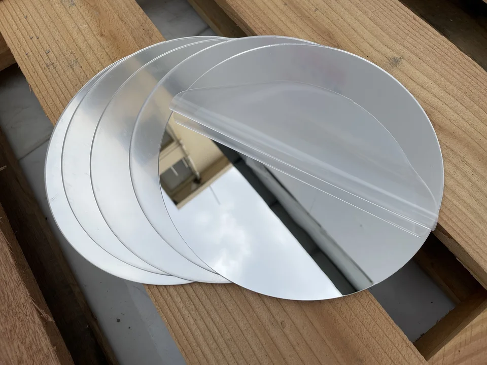 200 mm priemer Self Adhesive Strieborná akrylová nálepka na stenu zadnú stranu, bezpečnostné zrkadlo pre učebňu pre deti Detská herňa Domovod