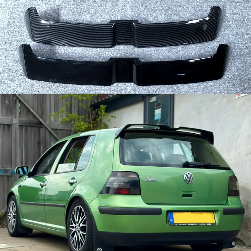 2000 až 2008 pre Volkswagen VW Golf 4 Mk4 Oettinger Strešový spojler krídla Lesk Gloss Gloss Black Carbon Body Kit