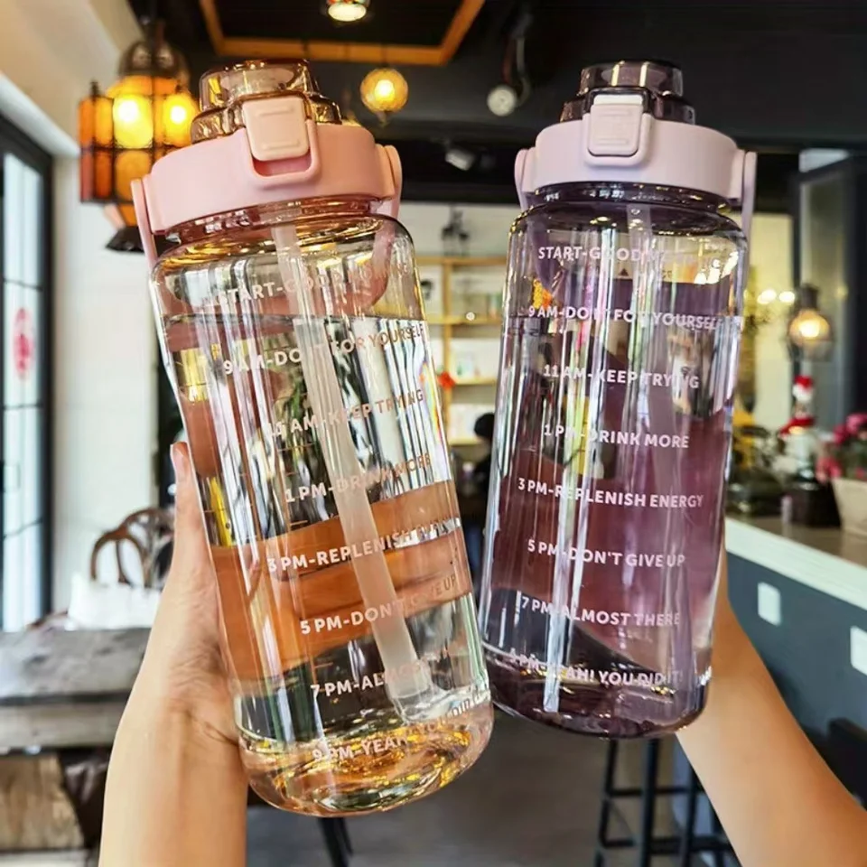 2000 ml šálka super kapacita Dva litre Dva litre vysokoteplotné DOTS Cup 2L fľaša plastová fľaša Športová slama