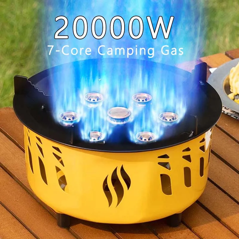 20000 W kempingové sporáky 7-jadrové silné požiarne napájacie prenosné turistické turistické horák vetru protivnoty Elektronické zapaľovanie vonkajšie kachle BBQ