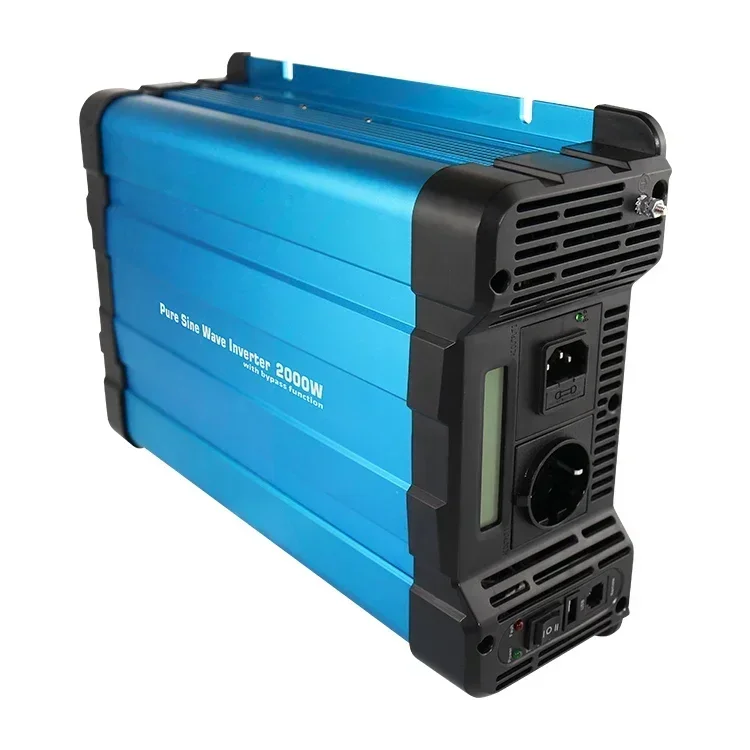 2000W 12V 24V 48V DC až AC 110V 120V 220V 230V OFF MRIDE PURE SINE SINE SINE -WAVE S MONERÁCIU S BYPASSU FUNKCOM