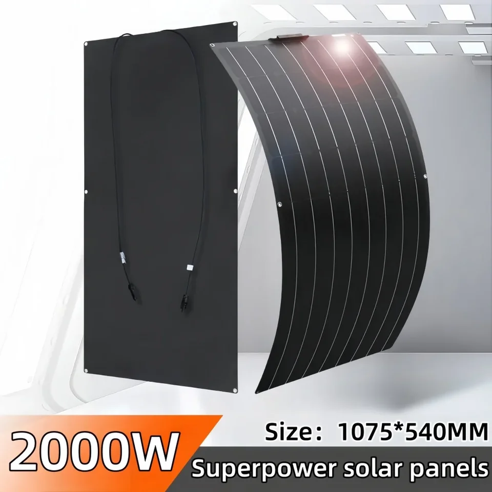 2000W 4000W Solárny panel High -Power ETFE Flexibilný monokryštalický solárny článok Domov/vonkajšie kempingové autá/člny 12 V nabíjačka batérií