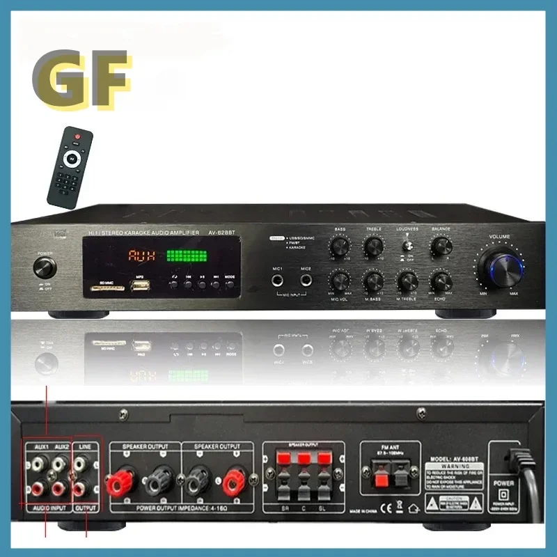 2000W Bluetooth Power zosilňovač zvukové subwoofery Domov Karaoke Theatre KTV Hifi Stereo Surround Sound Digitálne zosilňovače