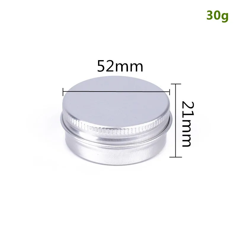 200ks 1oz/30 ml okrúhle hliníkové krémové plechovky so skrutkovými vrchnými vekami strieborná kozmetická vzorka prázdne nádoby Pleskové nádoby na cestovné úložné poháre