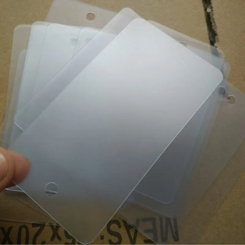 200ks blank PVC Swing Tags 5 * 9 cm okrúhly roh 25s hrúbka matná značka zavesenia