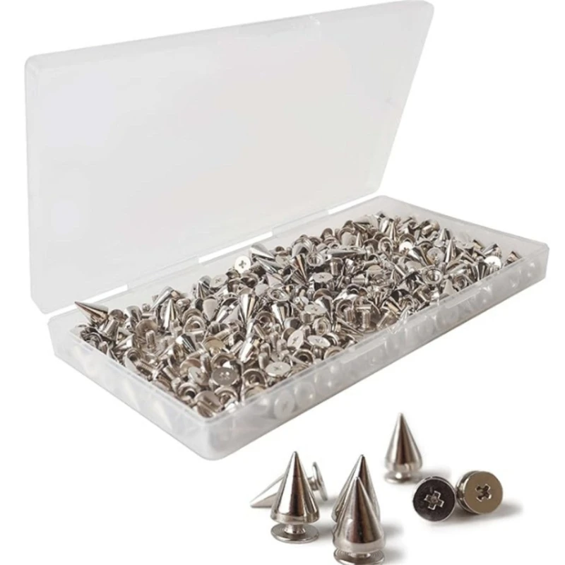 200ks kužeľové cvočky a hroty 9,5 x 7 mm punk hroty nit