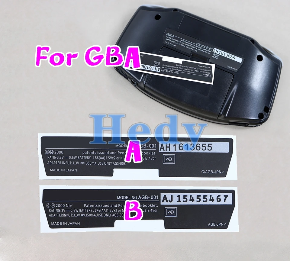 200ks nové lablové nálepky Náhradné náhrady za gameboy Advance SP Farba pre GBA GBA SP GBC GBP Herná konzola