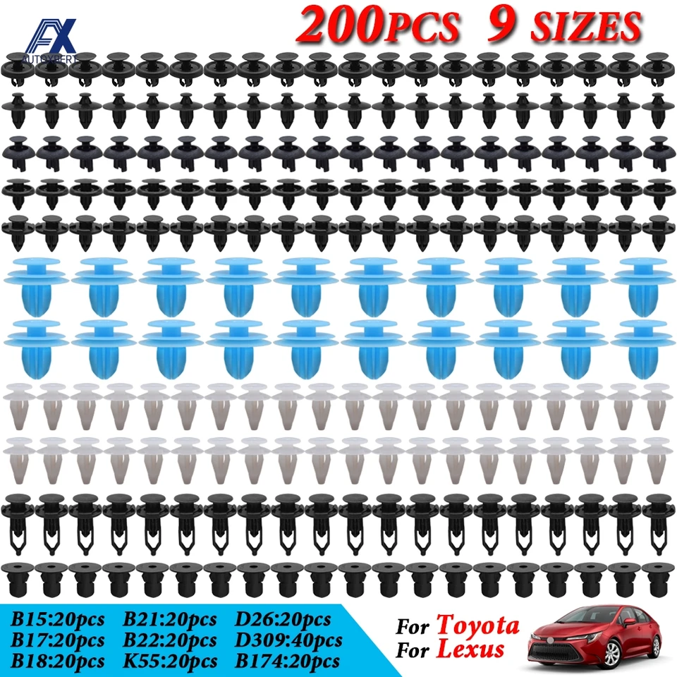200ks plastové čalúnené klipové klipové klipové chladič grilový kryt koliesový oblúk Fender Bonnet Spätiek
