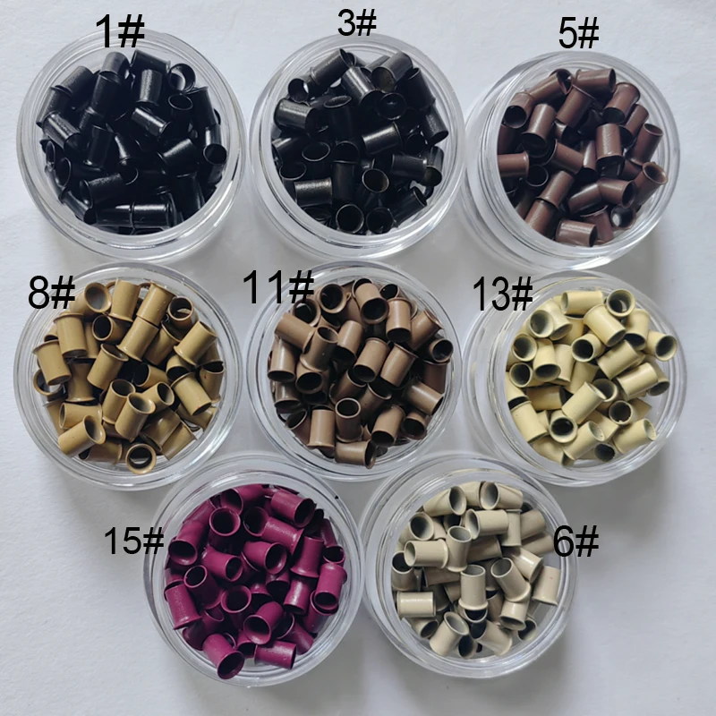 200ks Zvonené medené krúžky 4,0 mm*3,6 mm*6,0 mm medené trubice Mikro krúžky/odkazy/koráliky na predlžovanie vlasov