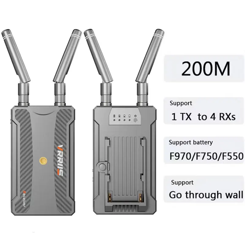 200m bezdrôtová extenderová súprava podporuje NP-F batériu HDMI kompatibilný s video vysielač a prijímač pre fotografa fotografa