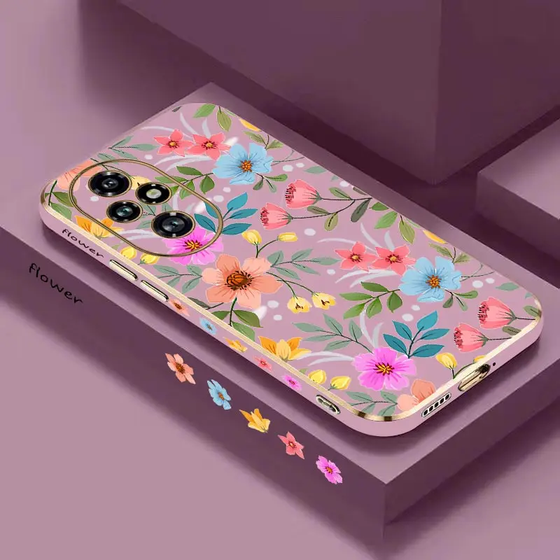200Pro Color Flower Luxury Nový pokovovací telefón puzdro pre Honor 200 200Pro 100Pro 200Lite 90 90GT 90Pro Soft Back Cover Cover