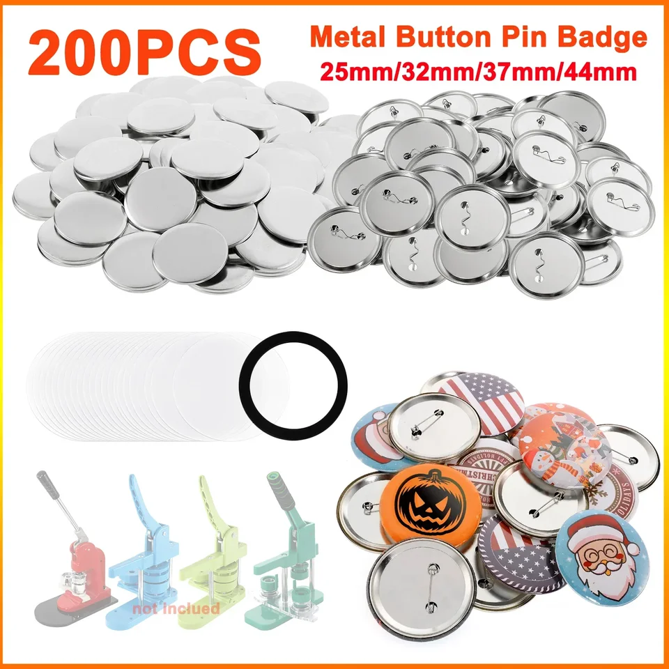 200sety kovové odznaky PIN Tomaker dielky 25 mm 32 mm 37 mm DIY prázdne odznaky Button pre umelecké remeslá výroby železných odznakov
