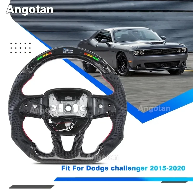2015 až 2022 Challenger Hellcat Exkluzívny volant z uhlíkových vlákien, perforovaný závodný volant v tvare D