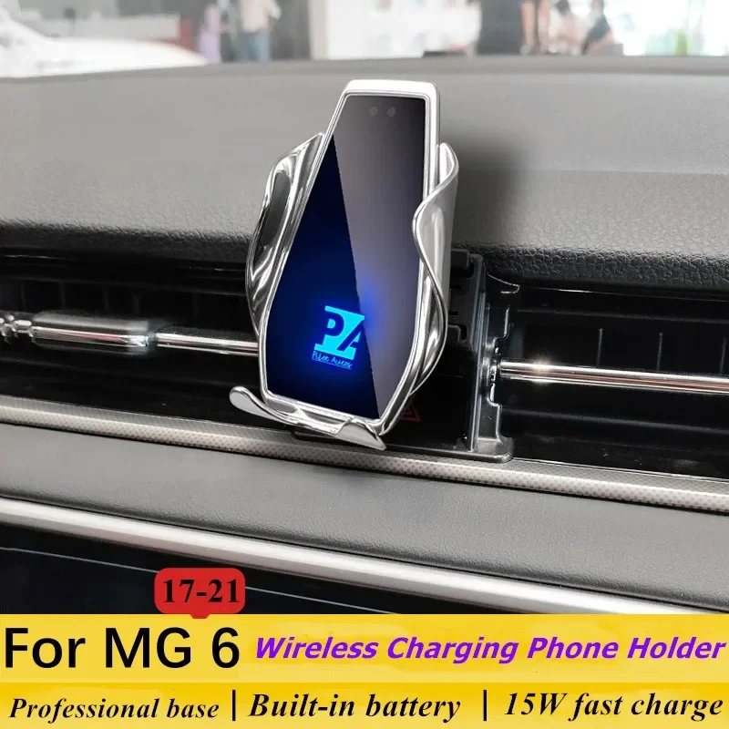 2017-2021 pre MG 6 MG6 Držiteľ telefónu bezdrôtová nabíjačka Morris Garages Car Mobile Phone Mount Navigation Bracket GPS Support 360