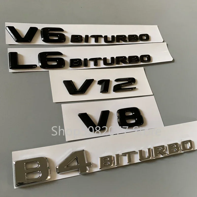 2017 Ploché písmená ABS Employ pre vozidlo V8 Biturbo V6 Biturbo L6 Biturbo B4 Biturbo CAR STYLING