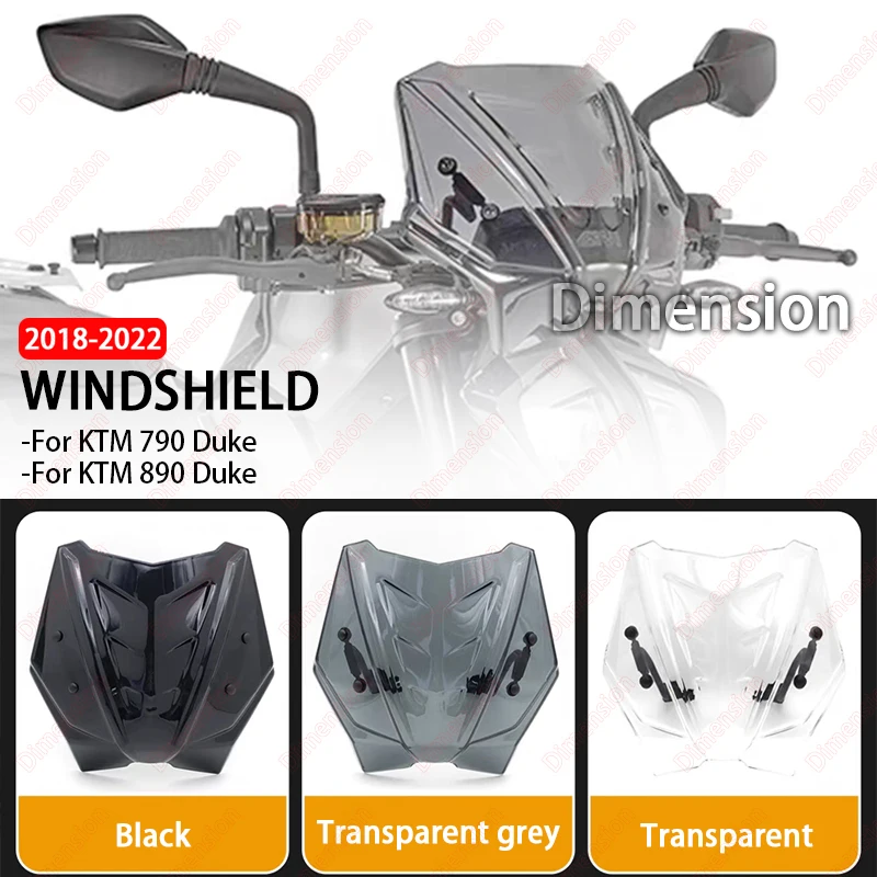 2018-2022 Motocyklové predné kapotáž čelného skla čelného skla Fly Wind Scretector pre 790 890 Duke 790Duke 890Duke 2021 2020