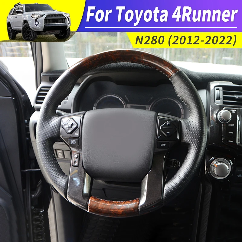 2018-2022 pre Toyota 4Runner ručný šijací volant Cover Cover Originálne kožené broskyňové broskyňové drevené zrno