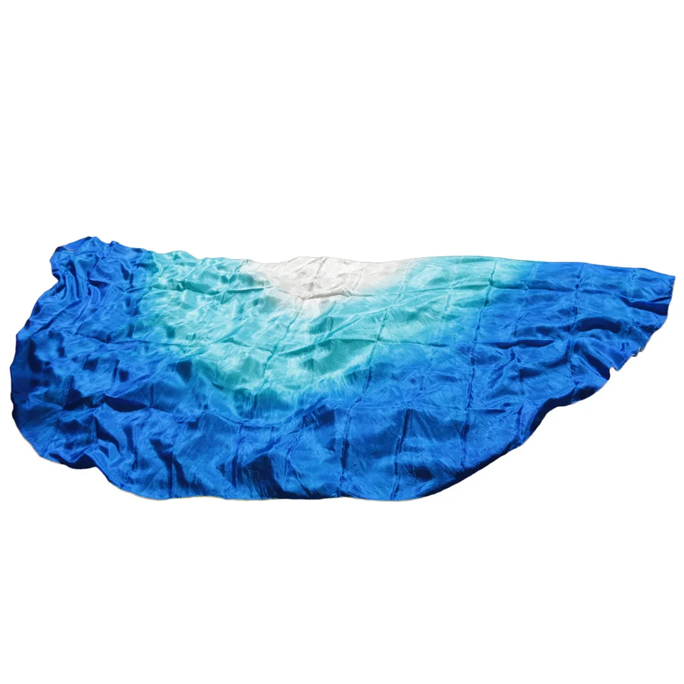 2018 Dizajn 100% skutočné hodvábne brušné tanečný závoj, lacné tanečné závojy, VEILCLE VEIL Veil WOLESALE 250*114 cm biela tyrkysová modrá