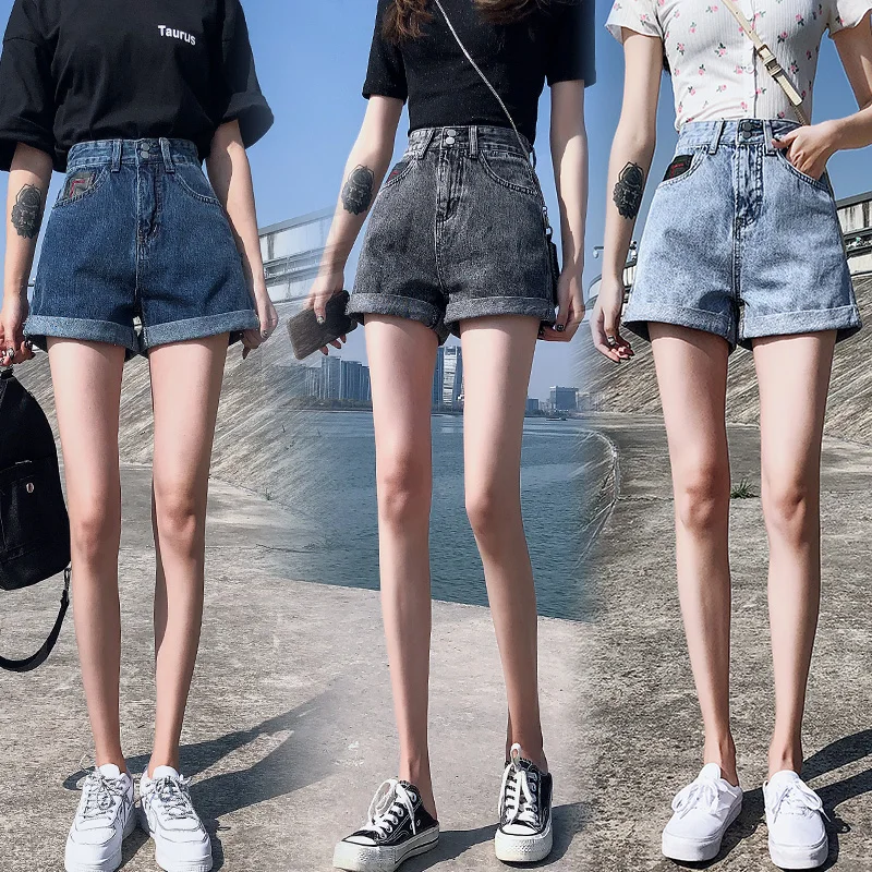2020 Letné ženy Vysoký pás Denim Denim Shorts Plus veľkosť 5xl Ladies Classic Vintage Loose Slim Shorts Female Roll Up Hem Džínsy Šortky
