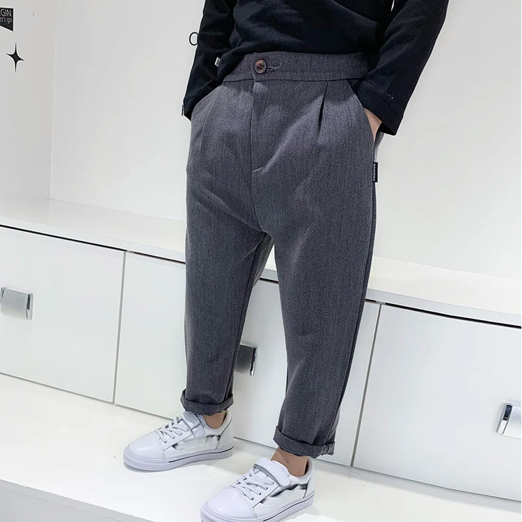 2021 Korea Boys Suit Pants School Kids Casy Gomposers Pohúbky Detské deti Formálne nohavice Značka módny kostým
