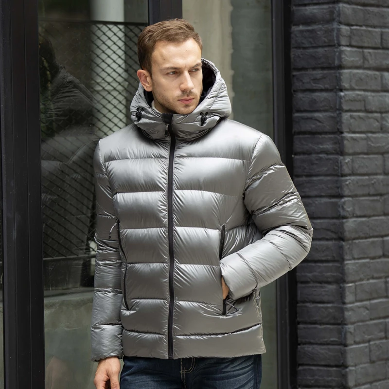2021 Men Men Down Bunda Winter Down Coat Značka hrubá teplá zimná bunda muži 90% biela husa