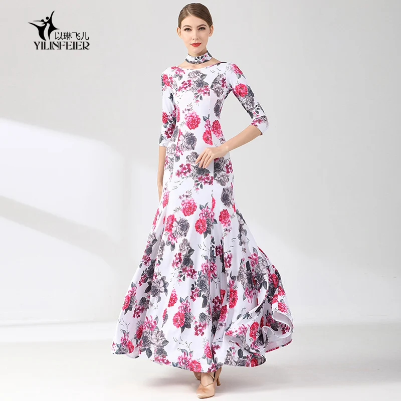 2021 New Ballroom Dance Competition Dance Ballroom Waltz Šaty štandardné tanečné šaty Dámske šaty Ballroom Dress S9075