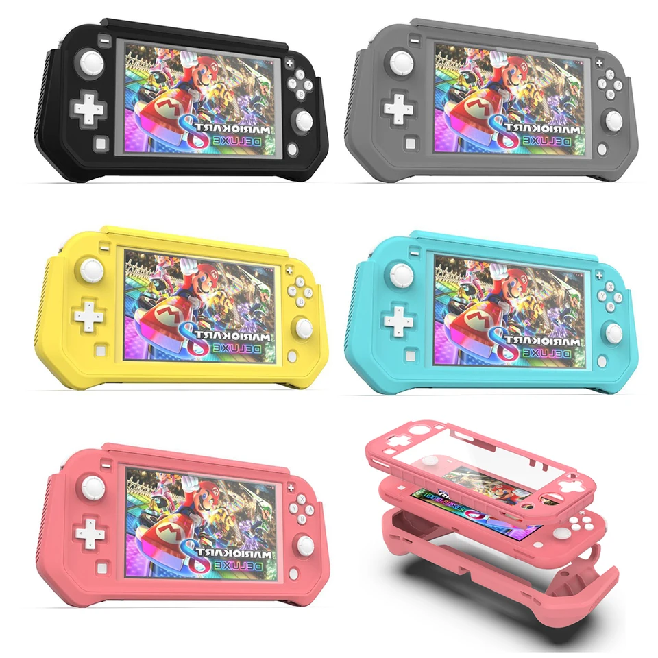 2021 Nové pre Nintend Switch Lite Lite ergonomické nekĺzanie krytu krytu puzdra pre obaly pre Nintendo Switch Lite Mini Console Pink Pink