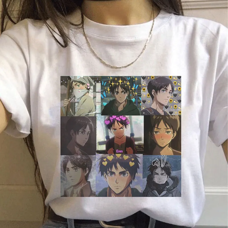 2021 Nový horúci japonský anime Attack na Titan T tričko Ženy Kawaii letné vrcholy karikatúry Shingeki no Kyojin Grafické tričko Žena