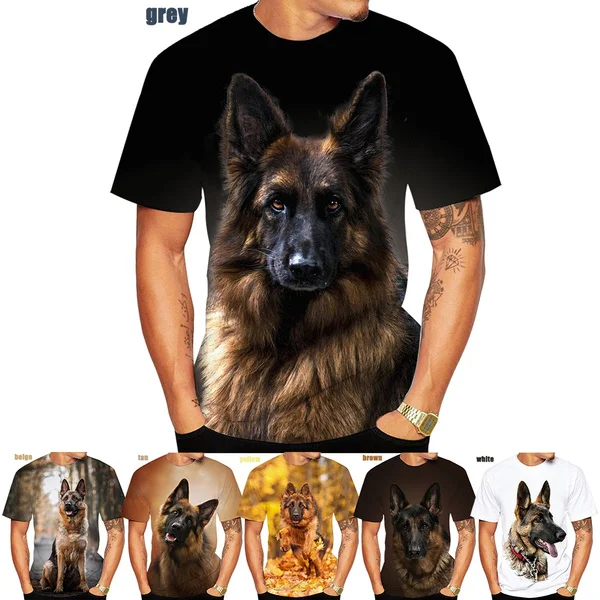 2021 Nový módny unisex 3D tlačený nemecký ovčiak tričko Roztomilé tričko Pánske tričko XS-5XL