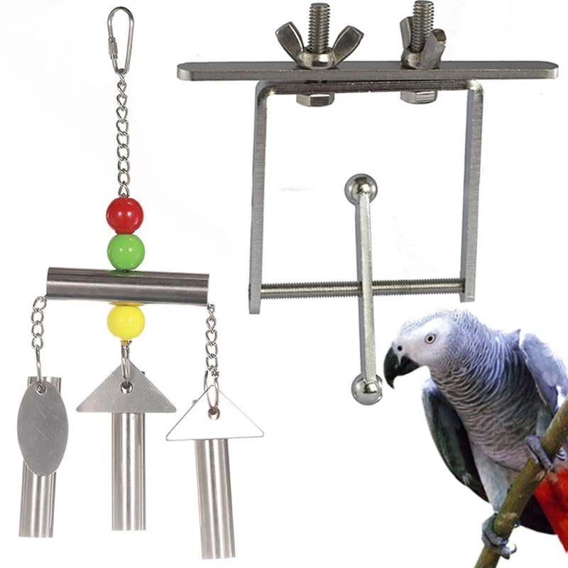 2021 PAGROT Hračka z nehrdzavejúcej ocele Swing Playstand Bird Chewing Bite Hračky domáce zvieratá Dodávky klietky dekorácie vtáky Dodávky vtákov
