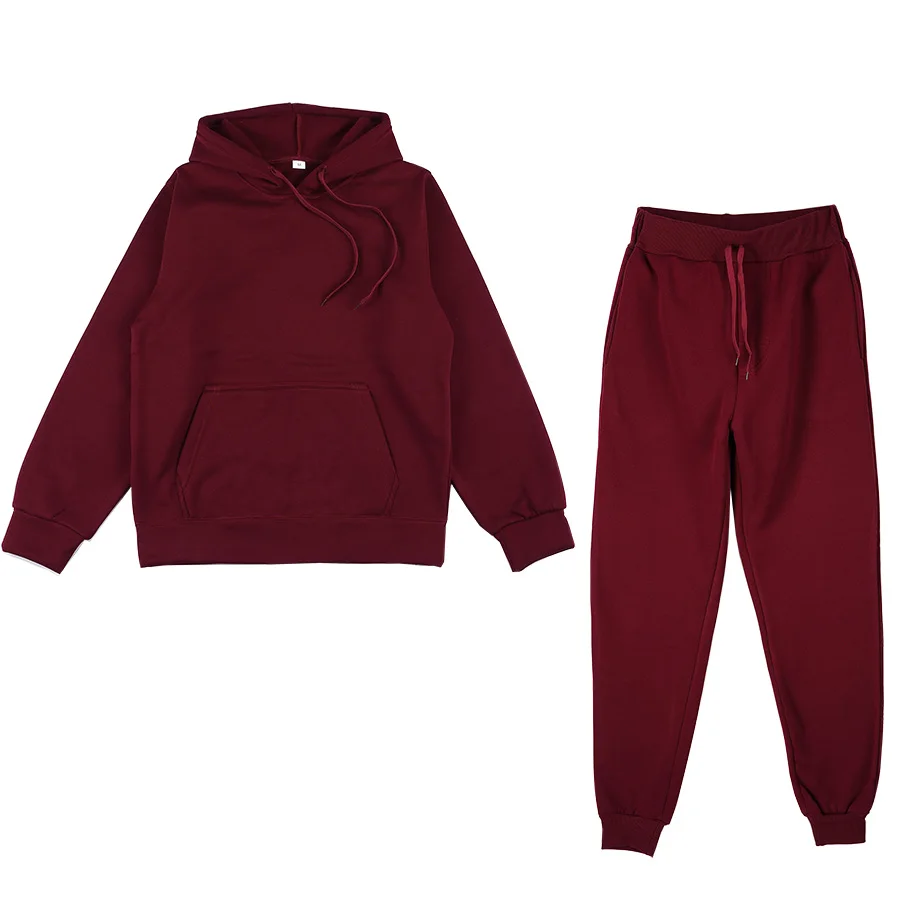 2021 Pánske súpravy Hoodies nohavice Jeseň Zimná zimná s kapucňou Mikinky 2 kusy Sada Rogger bežec