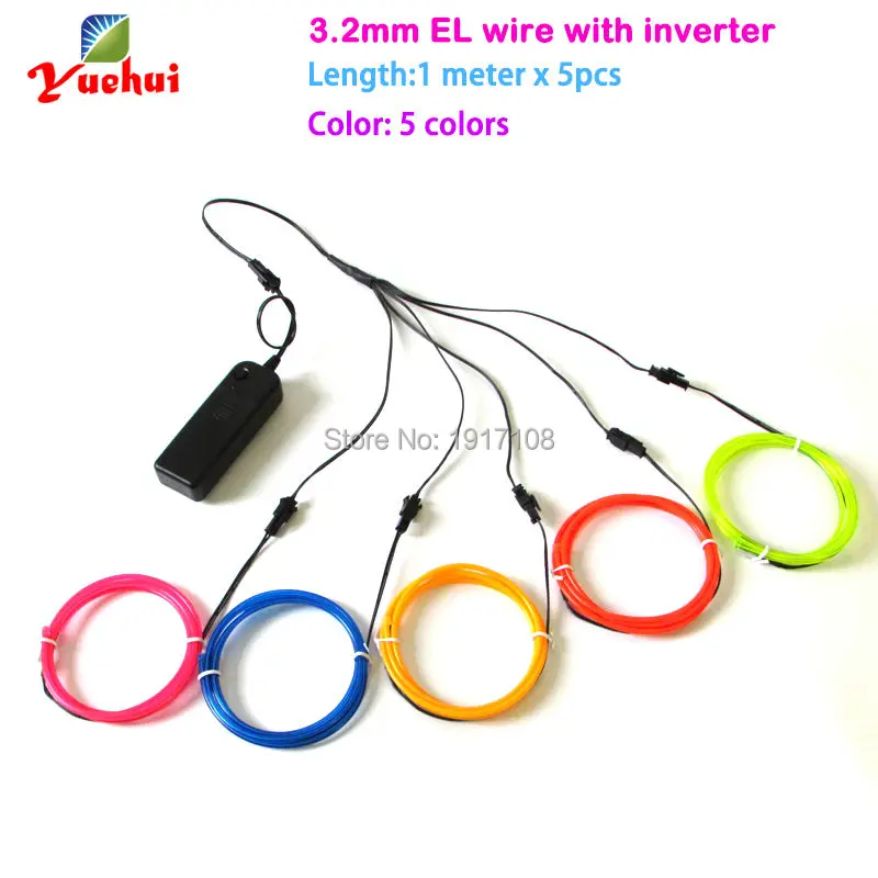 20213,2 mm 1 m viacfarebné 5 klíce EL ELECTROLUMINESENTICKÉ DREJNÉ RADLA NEON LED NEAD NEIDLE LIGHT LAND PRE PARTY DIY DEY DEY
