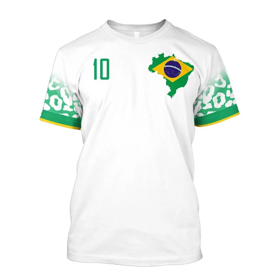 2022 Brazílsky národný tím Šport Fitness Fashion Módne krátke rukávy tričko pre mužov Futbalové tričká Futbalové tímy Tops Tops