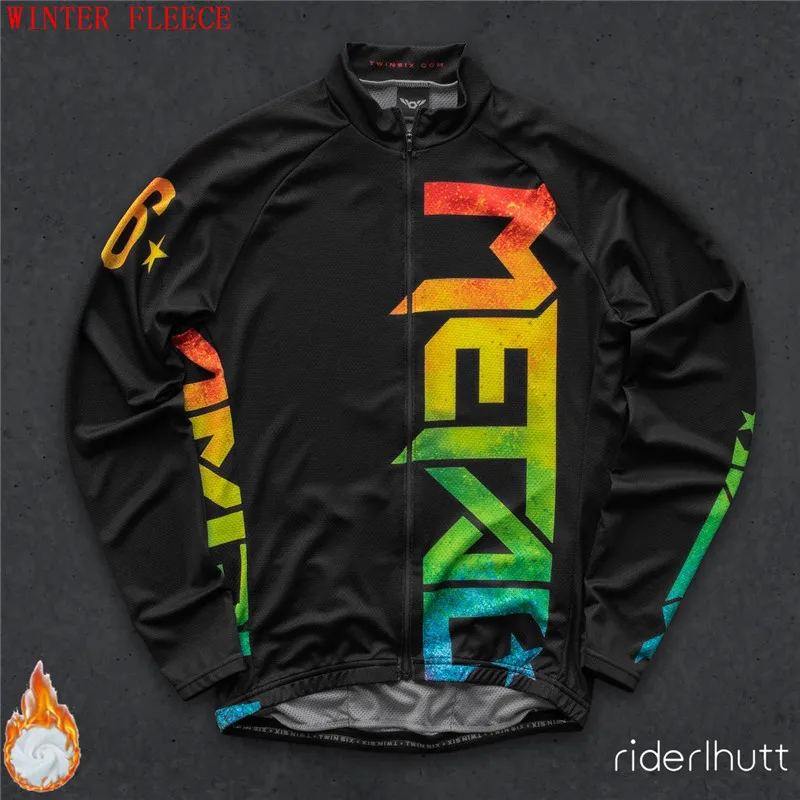 2022 Dvojité šesť nových cyklistických dresov Termálny dres s dlhým rukávom Jersey cyklistické oblečenie Maillot Ropa Ciclismo Mens Outdoor Warm Bike oblečenie