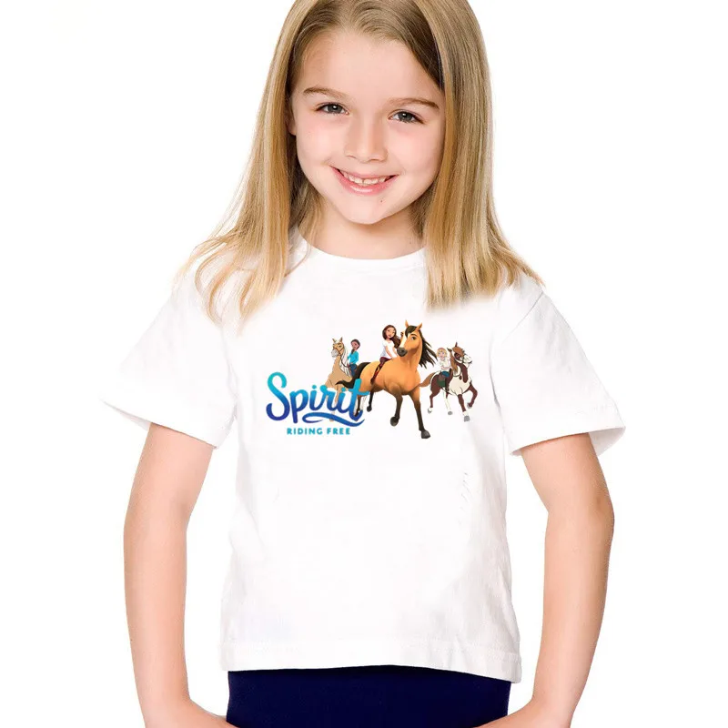 2022 Horúci predaj Detské tričká Roztomilý karikatúra Mustang Spirit Horse Kartoon Boys/Dievčatá Tričká Funny Detské tričká Tops Tops