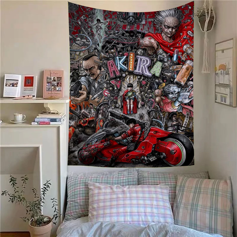 2022 Japonsko Anime Akira Vytlačené veľké steny gobeléry lacné hippie stena zavesenie české tapisérie steny mandaly domáci dekor