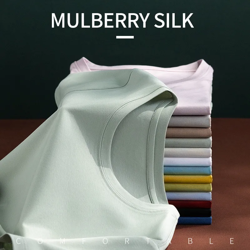 2022 mäkké tričká s hodvábnou bavlnou Mulberry