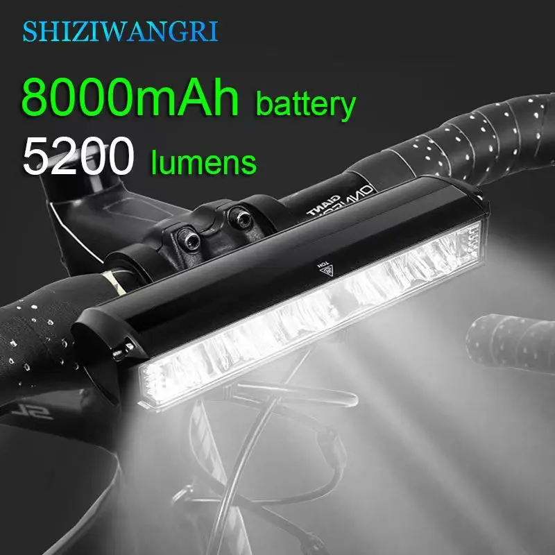 2022 NOVINKA 5P90 BIKE LIGHT USB Nabíjateľná 10000 mAh batéria LED bicykel svetlo svetlomet MTB IPX6 nepremokavá predná lampa baterky