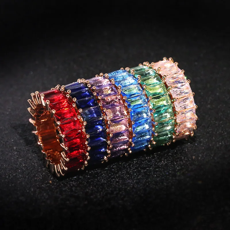 2022 Nové luxusné prstene pre ženy Diamond Fashion Ruby Sapphire Finger Cubic Zirkón Engagement Objemové šperky Veľkoobchod