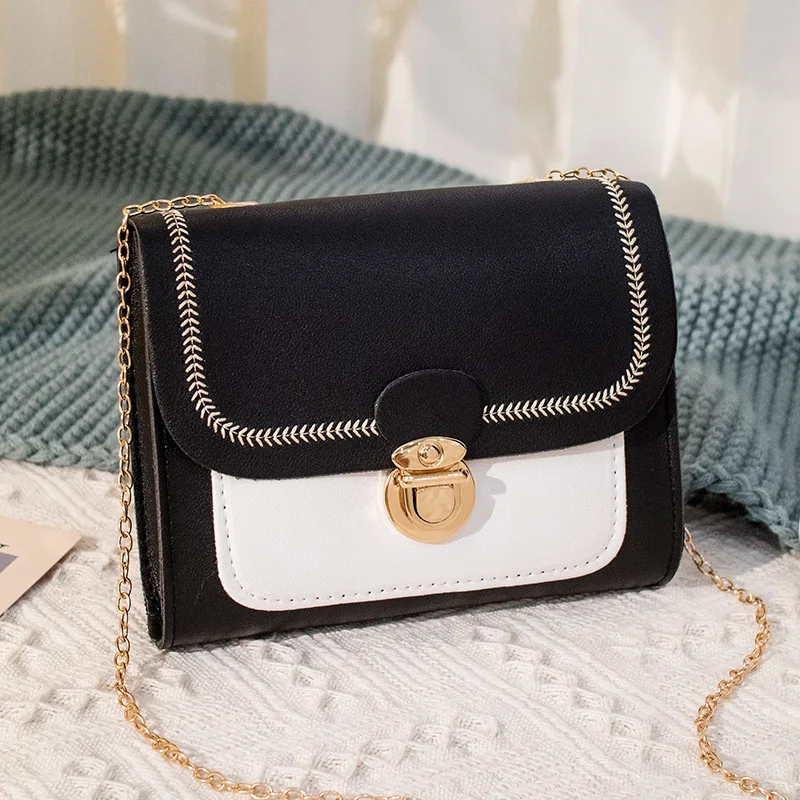 2022 Nové šitie dievčat pre ramená Crossbody Bag Retial Pu Leather Messenger Tašky