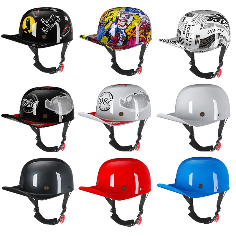 2022 Nový vintage motocyklový prilba baseballovej čiapky Helma Pánske a ženské detské skútre polovica tváre Vintage Four Seasons Hat