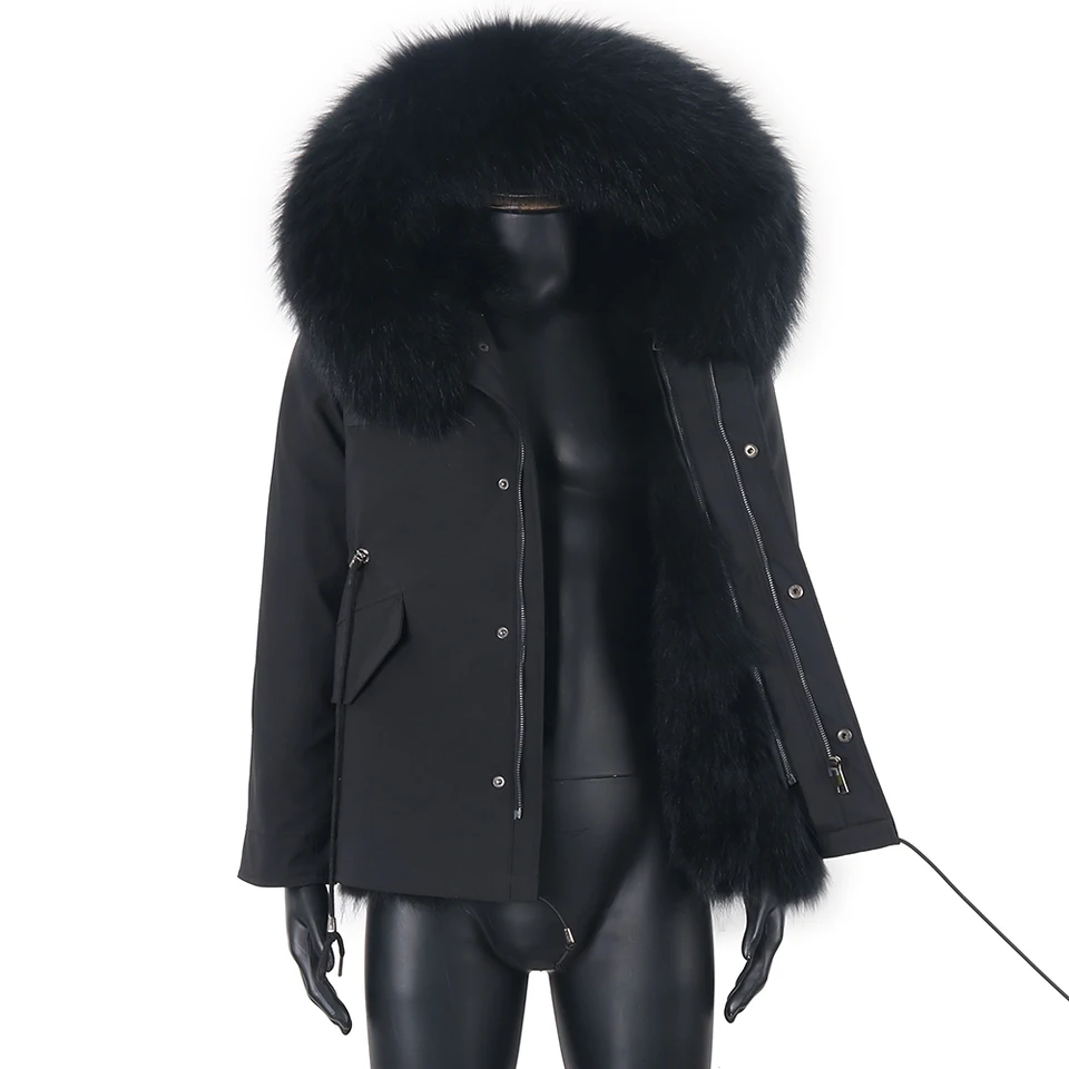 2022 Zimná bunda Prírodná mývalá kožušina Collar Hood HUBICKÁ HRVÁ PRÁVNA FOX FUR OUTERY OUTINE Streetwear Coat