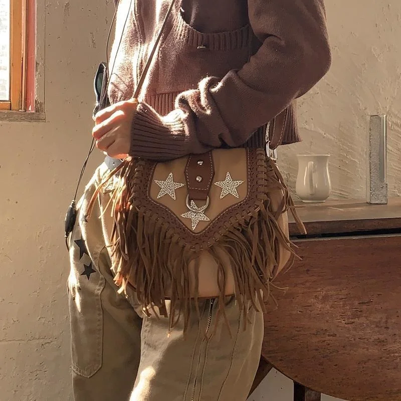 2023 American Retro rameno Malé kabelky a kabelky luxusný dizajn Saddle Saddle Crossbody Satchel Harajuku Goth Bag Woman