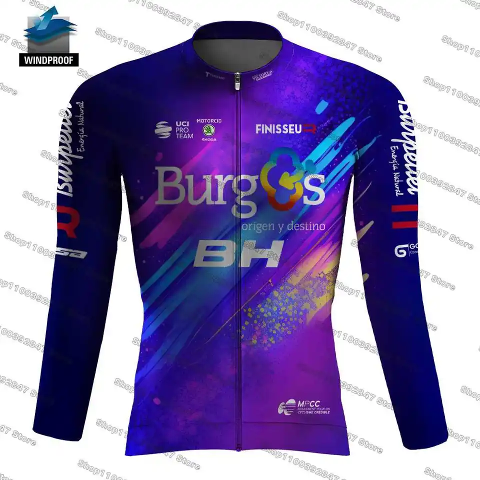 2023 Burgos Cycling Jersey Set Windproof Mens Cycling Clothing s dlhým rukávom dresy